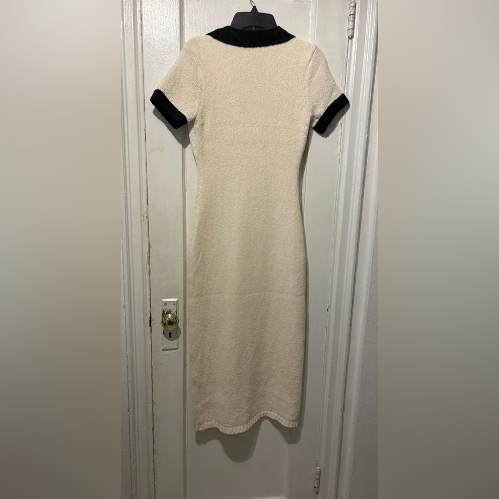 Endless Rose Cream Midi Dress with Black Trim - Picture 2 of 6